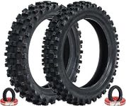 Set of 2 Yimatzu Bulwark 2.50-10 & 3.00-10 (70/100-10) Off-Road Tire - Front & Rear 4PR (4 Ply) for 50cc to 125cc All Dirt Bikes, Motocross Pit Bikes, Scooters, CRF50F, XR50, PW50, YZinger