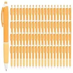 Simply Genius Pens in Bulk - 100 pack of Office Pens - Retractable Ballpoint Pens in Black Ink - Great for Schools, Notebooks, Journals & More (Orange, 100pcs)