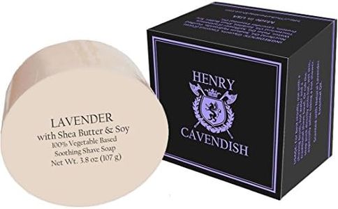 Henry Cavendish Lavender Shaving Soap with Shea Butter & Coconut Oil. Long Lasting 4 oz Puck Refill. Mens Shave Soap. All Natural. Rich Lather, Smooth Comfortable Shave. For Ladies and Gentlemen.