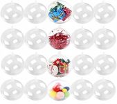 20 Pack Clear Ornaments Balls,Accfore DIY Plastic Fillable Christmas Decorations Tree Balls Baubles Craft Transparent Ball Gifts for Christmas Wedding Party New Years Present Home Decor,50mm