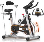 Exercise Bike, DMASUN Upgraded Magnetic Resistance Stationary Bike for Home with Pull Ropes, 350 LB Capacity, Workout Bike with Seat Cushion Cover, Digital Display and Tablet Holder