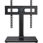 PERLESMITH Universal TV Stand Table Top TV Base for 32 to 60 inch LCD LED OLED 4K Flat Screen TVs-Height Adjustable TV Mount Stand with Tempered Glass Base, VESA 400x400mm,Holds up to 88lbs PSTVS15