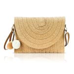 Iridsmole Straw Bag, Straw Crossbody Bag, Beach Bags for Women, Summer Handbags for Women, Straw Tote Bag, Straw Beach Bags for Women Girls Ladies Holiday Travel Beach Seafront