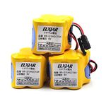 elxjar (3-Pack) BR-2/3AGCT4A 6V 4400mAh Replacement Battery for Panasonic FANUC A98L-0031-0025, CUSTOM-107, SHS749, ALIT0138, LIT0138 (Black Connector)