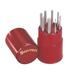 Starrett S565WB Drive Pin Punch 8-Piece Set, 1/16"-5/16" Pin Diameters, 4" Overall Length, In Plastic Case