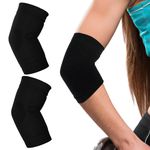 Sibba Elbow Compression Sleeve, 2 Pack Arm Support Brace, Elbow Compression Support Sleeve for Weightlifting, Arm Support, Golfers Elbow, Tennis Elbow, Tendonitis