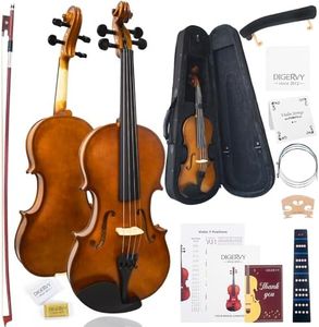 DIGERVY Violin 4/4 Full Size Kit, Violin Fiddle Set for Beginner Adults Students with Rosewood Bow, Violin Case, Shoulder Rest, Extra Strings and Bridge(Plywood, Full)