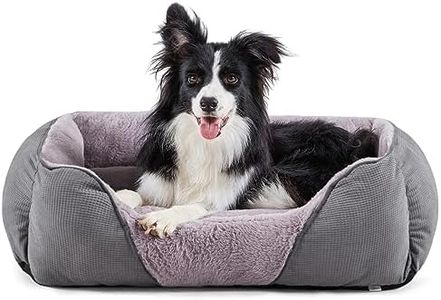 JOEJOY Dog Bed Medium Washable, Medium Dogs Bed with Thickened Fiber Cotton and Soft Rabbit-Velvet, Machine Washable Dog Bed Serves Neck and Head Support for Chihuahua and French Bulldog, 64x53x20cm