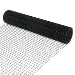 Goplus Hardware Cloth, 48 inch x 50 ft Black Vinyl Coated Welded Wire Mesh, 1.5 inch x 1.5 inch Grid 16 Gauge Wire Fence,Rabbit Chicken Wire Fencing(48 inch x 50 ft)