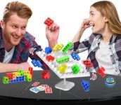 FVANTIME Tower Building Balance Board Game, Stacking Game for Family, 360° Drop Tower Swing Stack Attack Desktop Game for Teens & Adults, Parties Fun Games