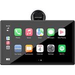 LAMTTO 9 Inch Wireless Car Stereo with Apple Carplay and Android Auto,Backup Camera,Portable Touch Screen Car Play GPS Navigation for Car,Car Audio Receivers with Mirror Link,Bluetooth,FM, Siri
