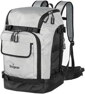 Unigear Ski Boot Bag, 70L Ski Boot Travel Backpack for Ski Helmet, Goggles, Gloves, Skis, Snowboard & Accessories(Silver Gray)