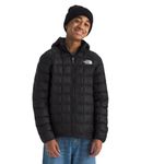 THE NORTH FACE Boys' ThermoBall Insulated Hooded Jacket, TNF Black, Medium