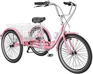 H&ZT 3 Wheeled Bikes for Adults, Tricycle, Tri-Bike City Bike, Large Basket, Old People Men Women Teenagers