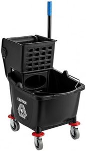 Commercial Mop Bucket with Wringer on Wheels | Blue 35 Quart