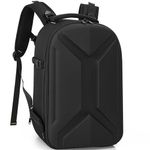 TORIBIO Camera Hard Shell Backpack, Hard Case Photography Backpack with Laptop Compartment, Large Capacity DSLR Camera Bag Case for Men Women Photographers Waterproof Hardcase Camera Backpack, Black