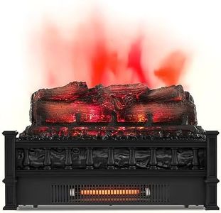 ORALNER Electric Fireplace Insert Logs, 20-Inch Infrared Quartz Fake Fireplace Heater, Realistic Birchwood Logs, Adjustable Temperature, Overheat Protection, 1500W, Black