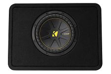 Kicker 50TCWC102 CompC 10-inch (25cm) Sub in Thin Profile Enclosure, 2-Ohm, RoHS Compliant