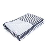 Addone Quick-Dry Microfiber Bath Towel Set - Luxuriously Soft & Absorbent, Ideal for Gym, Travel, Yoga, Spa - Grey Stripe, Large 70x140cm, Pack of 1