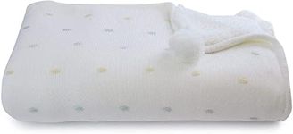 Bubba Blue Confetti Cot Knit Blanket, White (101900)