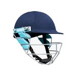 Shrey Star 2.0 Steel Cricket Helmet with 4 Round Velcro Sets | Adjustable Steel Visor | Better Protection and Cushioning | Comfortable Fit (Navy - Small)