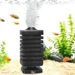 AQQA Aquarium Sponge Filter Submersible Filter Ultra Quiet Fish Tank Filters 2 in 1 with Filtration and Aeration with 1 Spare Sponge for Shrimp Betta Fish Tank 5-30 Gallon