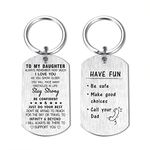 DEGASKEN Daughter Gifts from Dad, Have Fun Be Safe Make Good Choices Call Your Dad Keychain