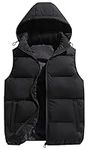 Panegy Men's Quilted Winter Vest Outdoor Removable Hooded Padded Puffer Vest