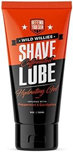 Premium and Hydrating Shaving Gel, Shave Lube by Wild Willies - Formulated with Caffeine, Calming Jojoba Oil & Cooling Eucalyptus Oil to Reduce Redness, Fight Nicks, Cuts, and Razor Burns