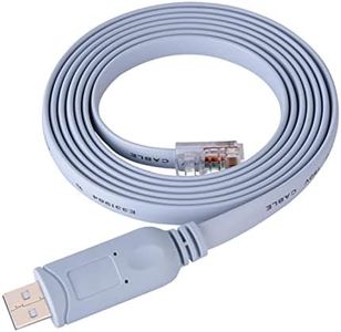 USB to RJ45 Cable, Console Cable Male to Male Wide Use Flat for Cisco Routers Switches