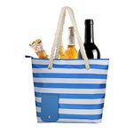 Beach Wine Purse/Tote with Wine Pouch | Insulated Cooler Bag with Leakproof & Insulated Compartment | Refillable Wine Storage Pouch Holds 2 Bottles of Wine