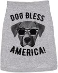 Dog Shirt Dog Bless America Shirt Funny 4th of July Patriotic Clothes for Puppy Patriotic Shirt for Dogs Funny Dog Puppy Shirt Light Grey XL