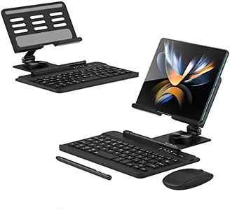 Galaxy Z Fold 4/Fold 3 - Teclado inalámbrico + mouse Bluetooth + lápiz capacitivo + soporte giratorio plegable para Samsung Galaxy Z Fold 4/Fold 3 - 4 piezas (negro)