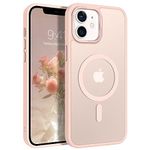 BENTOBEN for iPhone 12 Case, for iPhone 12 Pro Case,[Compatible with MagSafe] Slim Translucent Matte Magnetic Shockproof Protective Anti Slip Women Men Cover Case for iPhone 12/12 Pro, Pink