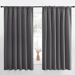 NICETOWN Blackout Curtain Panels for Window - Thermal Insulated Rod Pocket Blackout Drapes/Draperies for Dining Room (2 Panels, W70 x L63 inches, Grey)