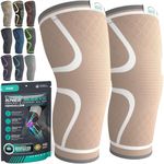 MODVEL 2 Pack Knee Brace | Knee Compression Sleeve for Men & Women | Knee Support for Running | Medical Grade Knee Pads for Meniscus Tear, ACL, Arthritis, Joint Pain Relief.