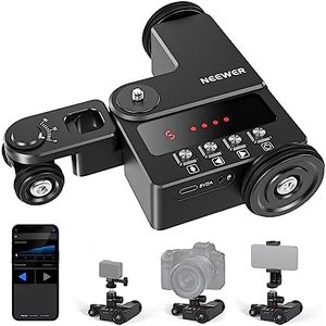 NEEWER Upgraded Motorized Camera Dolly with App Control, Ultra Silent Motor, Compatible with GoPro Hero 13 12 iPhone 15 Pro Max Samsung S24 DSLR Camera, DL200（for Smooth Floors and Desktops Only）