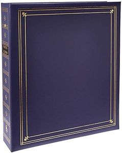 Pioneer Photo Albums 3-Ring Bound Bay Blue Leatherette Cover with Gold Accents Photo Album for 4 by 7-Inch, 5 by 7-Inch and 8 by 10-Inch Prints