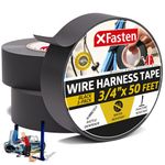 XFasten Wire Harness Tape, 3/4-Inch by 50-Foot (3-Pack), High Temp Wiring Loom Harness Self-Adhesive Felt Cloth Electrical Tape for Automotive Engine and Electrical Wiring