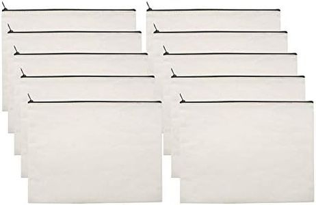 10 PCS White Canvas Makeup Cosmetic Bag - Pouch Zipper Bag Organizer