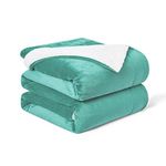 Walensee Sherpa Fleece Blanket (Queen 220x240 cm Turquoise) Plush Throw Fuzzy Super Soft Reversible Microfiber Flannel Blankets For Couch, Bed, Sofa Warm and Cozy For All Seasons