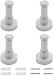 Ulifestar 4Pack Coat Hooks Towel Hooks Bathroom Hook Wall Hooks, Heavy Duty Wall Mounted Clothes Robe Hook Holder for Bedroom Bathroom Kitchen Restroom Garage Home Hotel Office Cabinet (Silver)