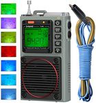 ZHIWHIS Shortwave Radio, Portable Weather Radios with 7 Backlight Colors and APP Control, AM FM VHF SW WB Receiver with Bluetooth, Radio Recording, 6 EQ Modes Rechargeable Flashlight SOS Alarm ZWS-787