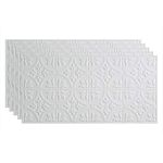 FASÄDE Traditional Style/Pattern 2 Decorative Vinyl 2ft x 4ft Glue Up Ceiling Panel in Matte White (5 Pack)