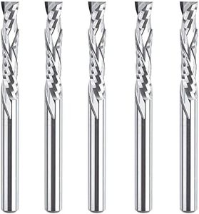 SpeTool 5Pcs Carbide Compression Router Bit Up&Down End Mills 1/8 inch Shank with 1/8 inch Cutter for CNC Mill Machine Wookwork 3D Profile Detail Engraver Carving