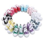 10 Pairs Doll Sneakers Canvas Shoes 3.0 Inches Long Assorted Colors Anti Slip Doll Plimsolls Dollfie Sneakers Gift Set