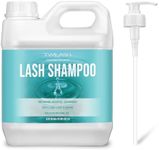 Lash Shampoo Bulk, Eyelash Cleanser for Extensions 2 Liters, Dispenser Pump, Safe Makeup Remover, Non-irritating or Burning Eyelid Foaming Cleanser for Professional Salon and Home Use (Unscented-2L)