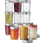 ZIVON ENTERPRISE New Glass Mason Jar with Lid For Kitchen Jars And Container Bar cafe Cold Coffee Drinking Mason jars (400 ML_Pack of 6)