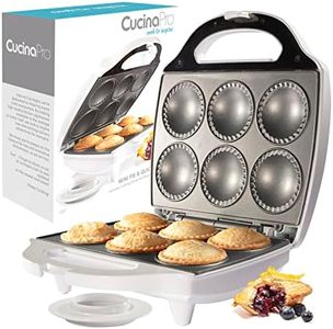 Mini Pie & Quiche Maker- Nonstick Baker Cooks 6 Small Quiches or Pies in Minutes- Dough Cutting Circle Easy Dough Measurement- Better than Pie Tins, Pans- Fall Baking or Thanksgiving Dessert Cooking