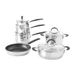 ProCook Gourmet Stainless Steel Cookware Set with Non-Stick Frying Pan (6 Piece) Induction Pans, Dishwasher Safe, 10 Year Guarantee